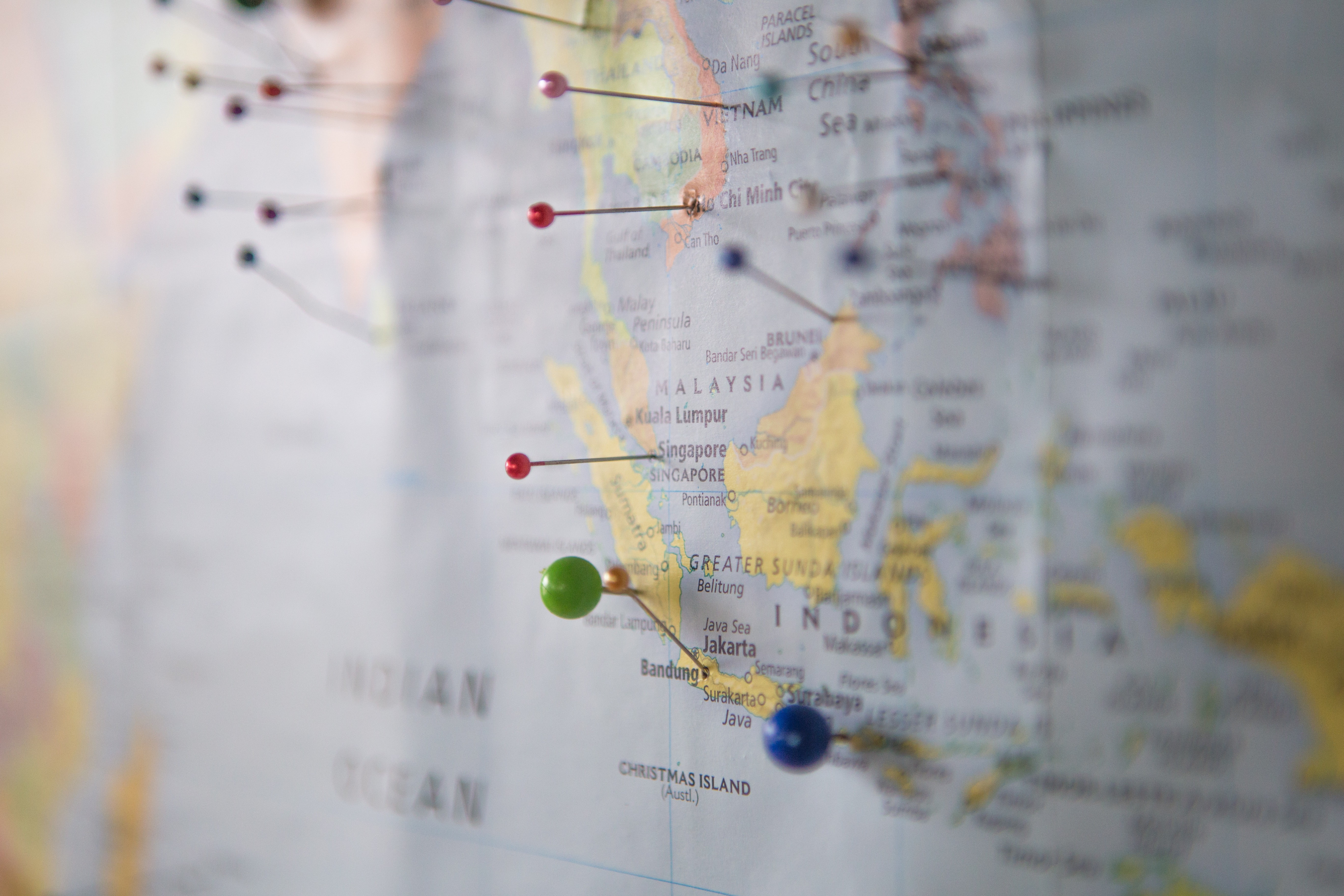 a map with markers