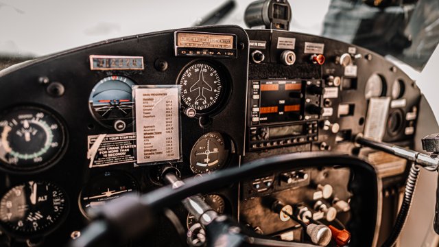 Das Cockpit eines Flugzeugs