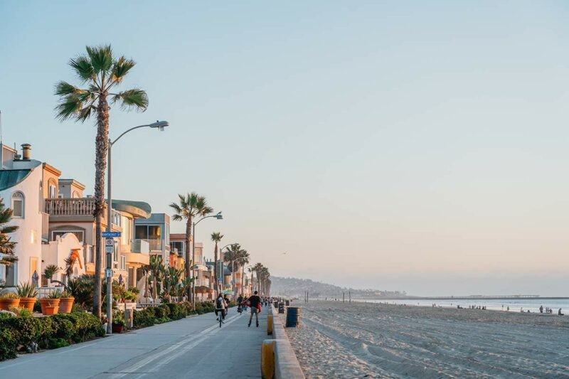 The beach front in San Diego